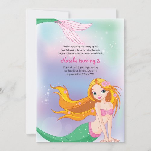 Mermaid Birthday Invitation Card