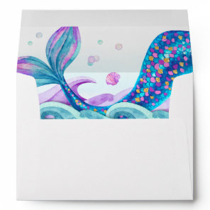 Mermaid Birthday Invitation Envelope