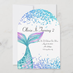 Mermaid birthday invitation for girls