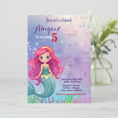 Mermaid Birthday Invitation for Kids