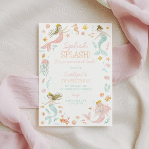 Mermaid Birthday Invitation Girls Birthday Party