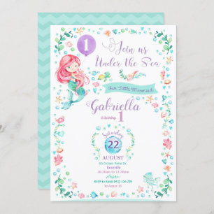 Mermaid Birthday Invitation Mermaid Pool Party