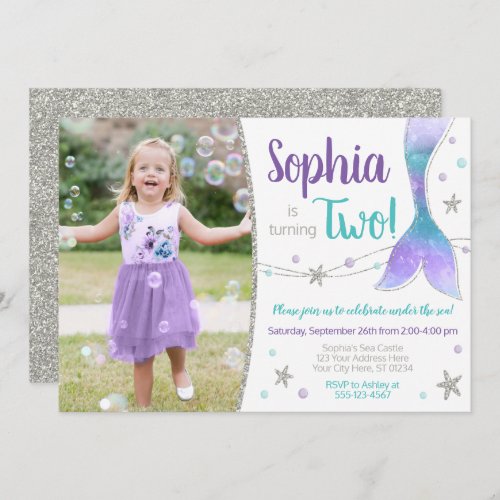 Mermaid Birthday Invitation  Under the Sea