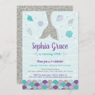 Mermaid Birthday Invitation Under the Sea