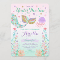 Mermaid Birthday Invitation Under The Sea Party