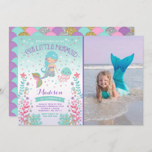 Mermaid Birthday Invitation Under The Sea Party