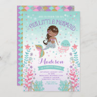 Mermaid Birthday Invitation Under The Sea Party