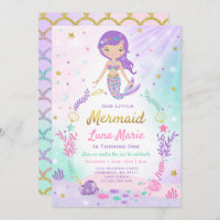 Mermaid Birthday Invitation Under The Sea Party