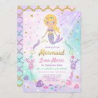 Mermaid Birthday Invitation Under The Sea Party