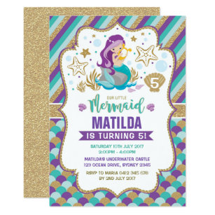 Little Mermaid Invitations Zazzle