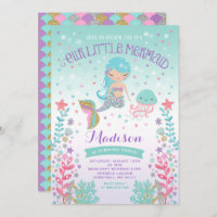 Mermaid Birthday Invitation Under The Sea Party