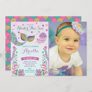 Mermaid Birthday Invitation Under The Sea Party