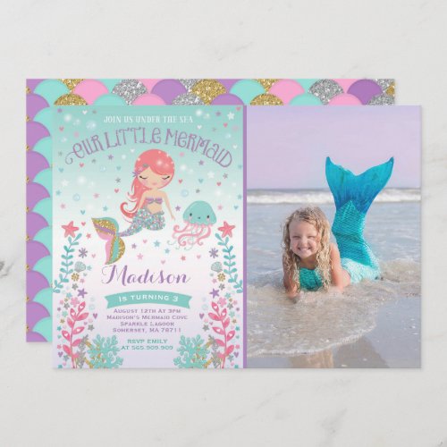 Mermaid Birthday Invitation Under The Sea Party