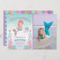 Mermaid Birthday Invitation Under The Sea Party