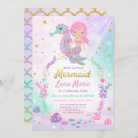 Mermaid Birthday Invitation Under The Sea Party