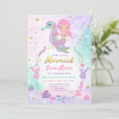 Mermaid Birthday Invitation Under The Sea Party (Standing Front)