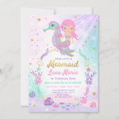 Mermaid Birthday Invitation Under The Sea Party (Front)