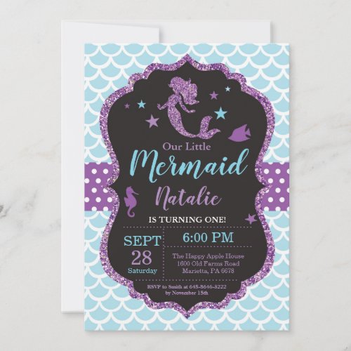 Mermaid Birthday Invitation Under the Sea Party