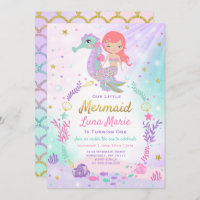 Mermaid Birthday Invitation Under The Sea Party