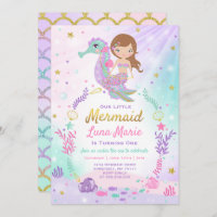 Mermaid Birthday Invitation Under The Sea Party