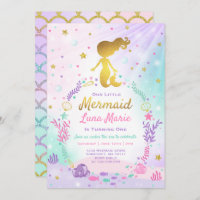 Mermaid Birthday Invitation Under The Sea Party