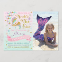 Mermaid Birthday Invitation Under The Sea Party