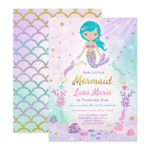 Mermaid Birthday Invitation Under The Sea Party