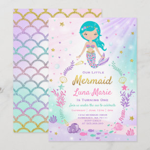 Mermaid Birthday Invitation Under The Sea Party