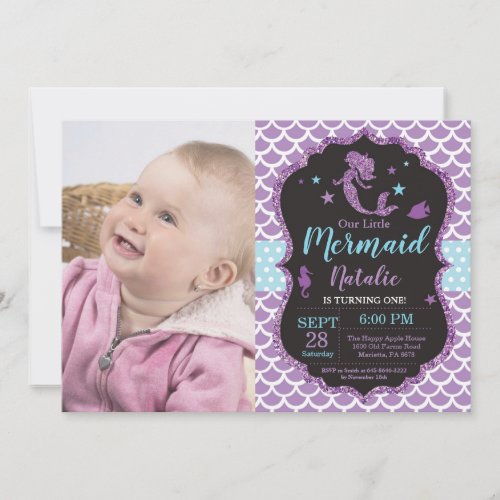 Mermaid Birthday Invitation Under the Sea Party