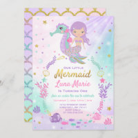 Mermaid Birthday Invitation Under The Sea Party