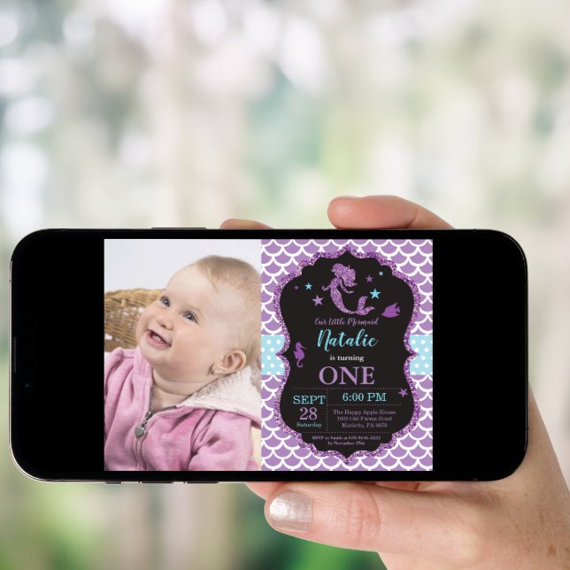 Mermaid Birthday Invitation Under the Sea Party (Front Digital)