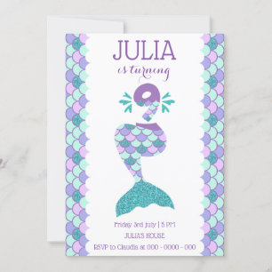 Mermaid Birthday Invitation Under The Sea Party