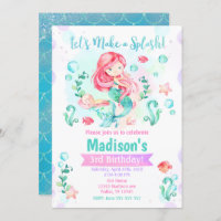 Mermaid Birthday Invitation / Under the Sea Party