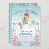 Mermaid Birthday Invitation Under The Sea Party