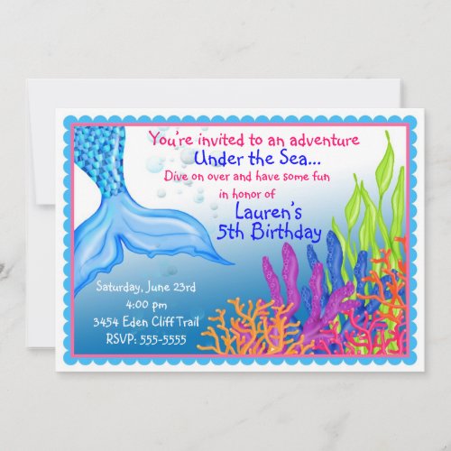 Mermaid Birthday Invitations