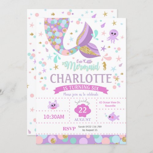 Mermaid Birthday Invitations Mermaid Pool Party