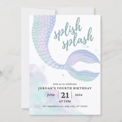 Mermaid Birthday Invite