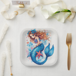 mermaid Birthday or Shower  Paper Plates