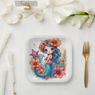 mermaid Birthday or Shower  Paper Plates