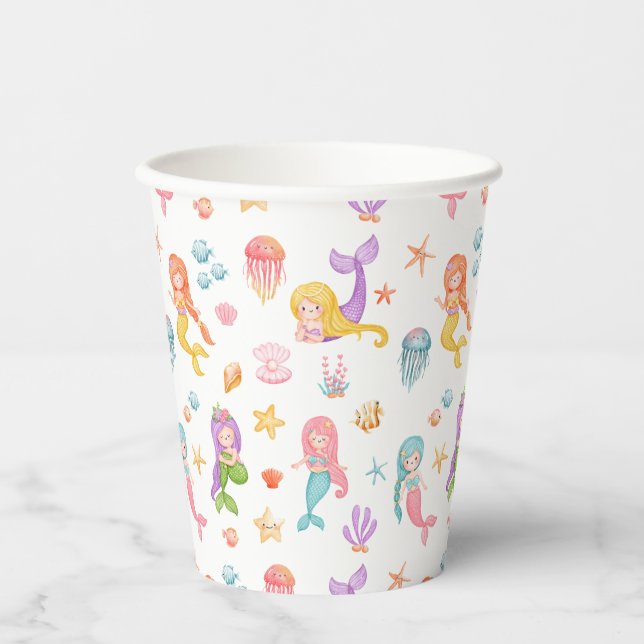 Mermaid Birthday Paper Cups (Front)