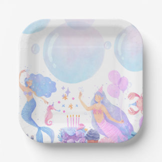 Mermaid Birthday Paper Plates