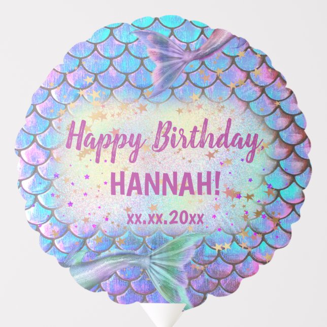 mermaid Birthday party Balloon (Front)
