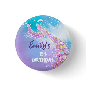 Mermaid Birthday Party Button