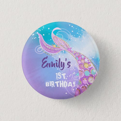 Mermaid Birthday Party Button