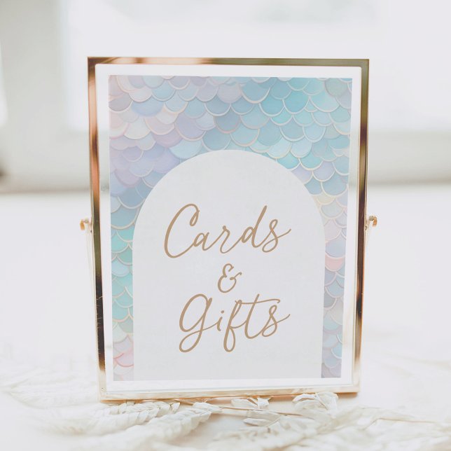 Mermaid Birthday Party Cards and Gifts Sign (Creator Uploaded)