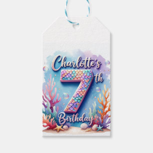 Mermaid Birthday Party  Custom Name Age Charlotte Gift Tags