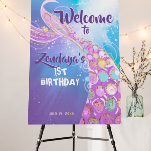 Mermaid Birthday Party Foam Board