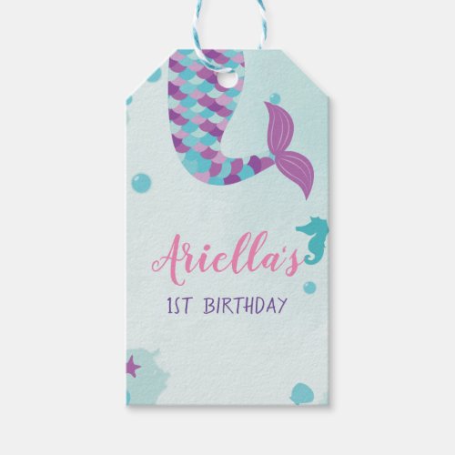 Mermaid Birthday Party Gift Tags