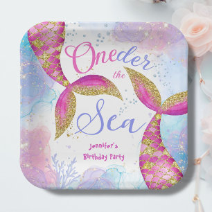 Mermaid Birthday Party Girls Pink Paper Plates