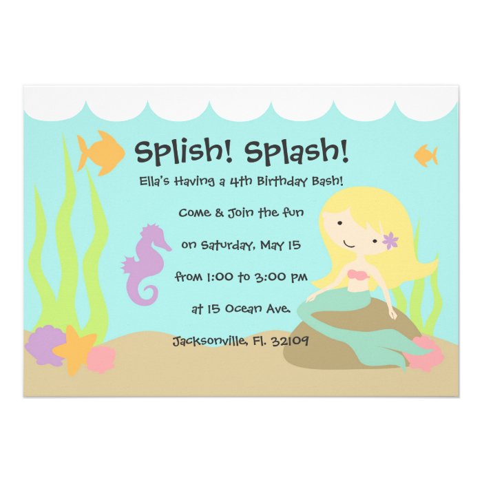 Mermaid Birthday Party Invitation